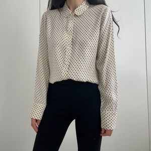 Alexa Chung for Madewell silk polka dot button down blouse XS